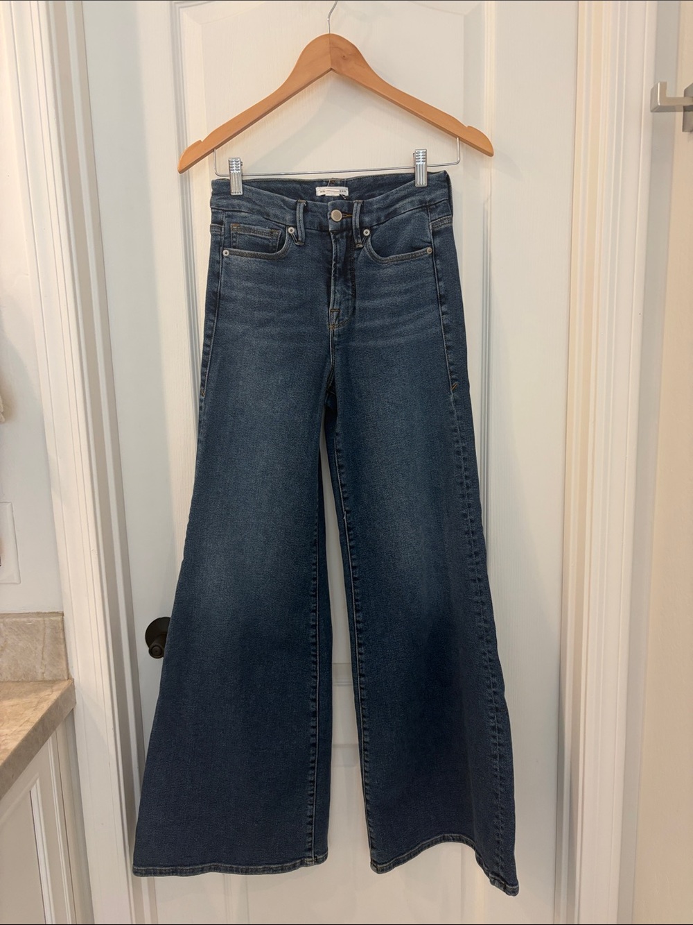 Wide Leg High-Rise Women Jeans - Dark Blue (Good American)
